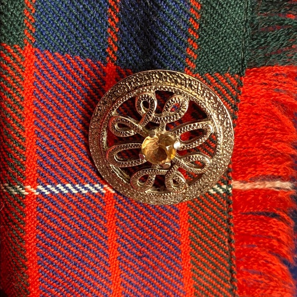 Vintage Scottish Plaid Red Wool Tartan Plaid Classic Traditional Skirt Kilt Sz M - Picture 7 of 16